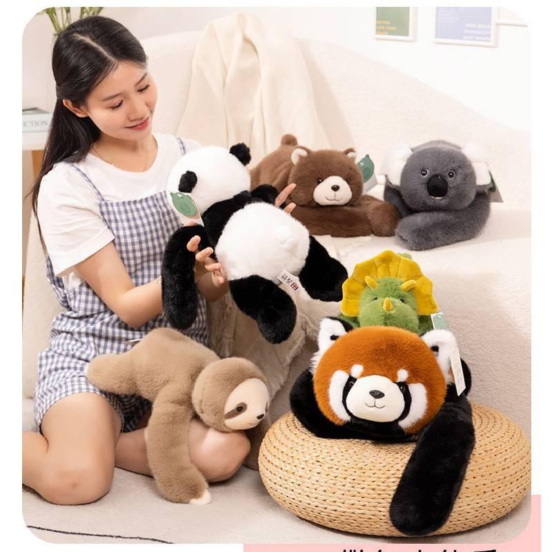Adorable Plush Panda Raccoon Koala Sloth Doll Ideal For Kids Soft Cuddle Pillow