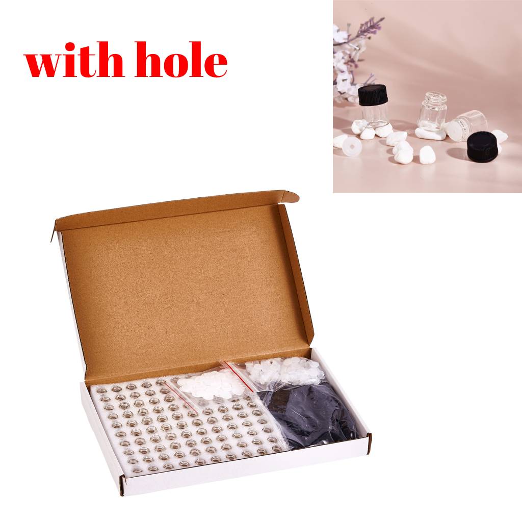 100 Pcs Essential Oil Amber Glass Vial with orifice 1-3ml Sample Dram bottle Thin Glass Small Amber Perfume Sample Test Bottle 1ml