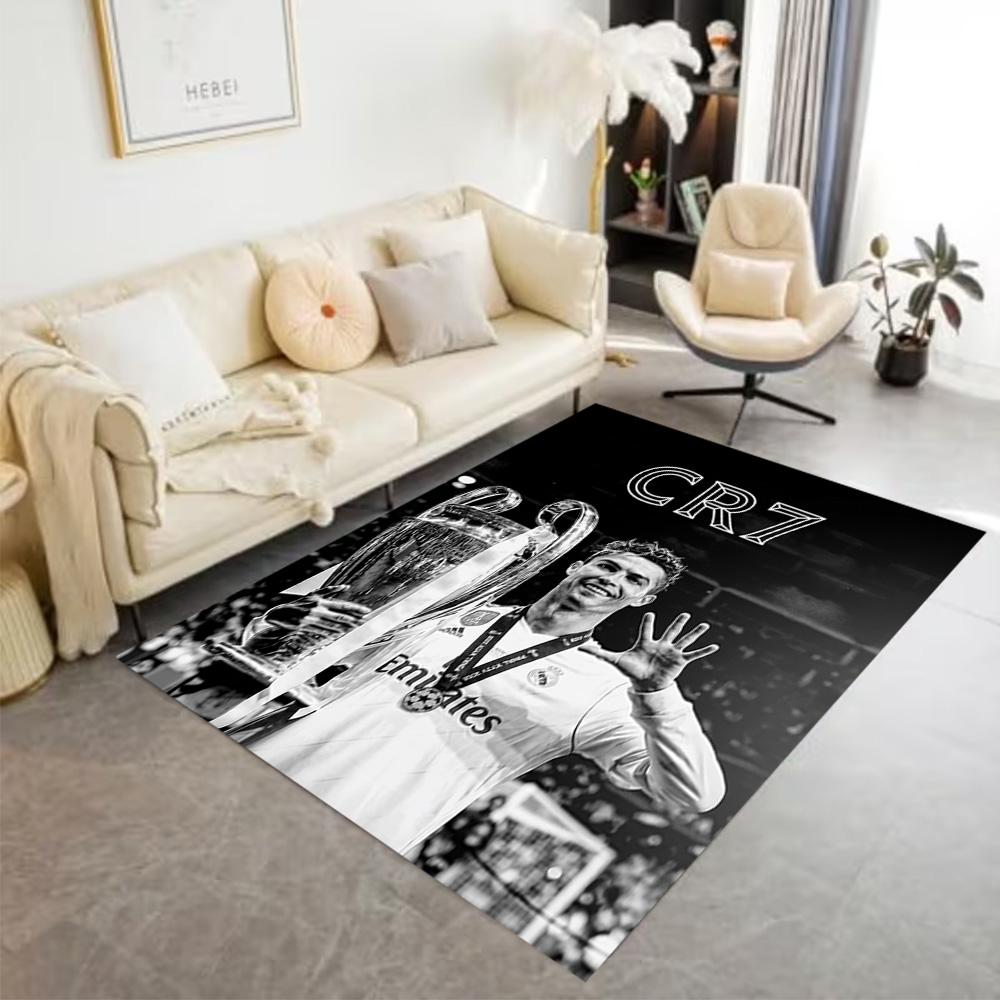 Portugal's Cristiano Ronaldo Area Rug Perfect for Playrooms Foyer Outdoor Decorate Room Antislip Carpet Office Home Decor Best for Christmas