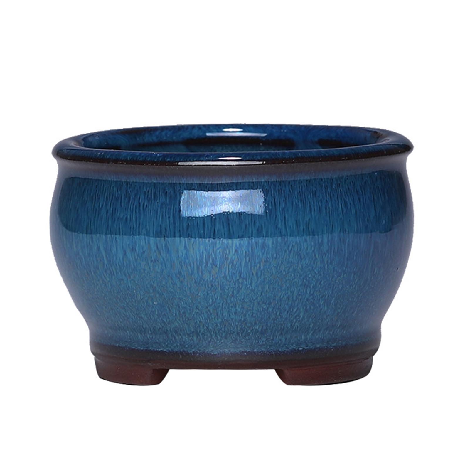 

Ceramic Flower Pots with Drainage Holes for Succulents Herbs Indoor Outdoor Plants Bonsai Planter 5.5cm Height 7cm Diameter синий