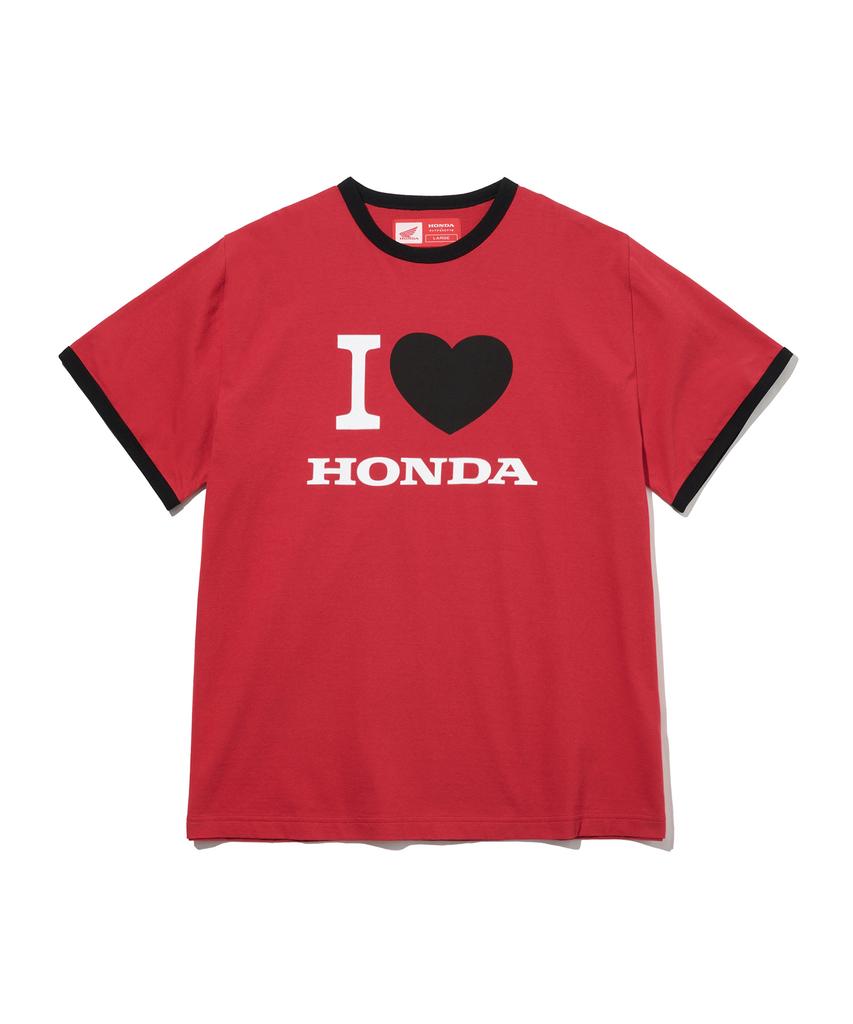 PHYPS MOTORCYCLE I Love Honda Ringer T-Shirt_Red