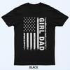 Vatertag Stolzer Papa von Mädchen Herren Papa Amerikanische Flagge T-Shirt