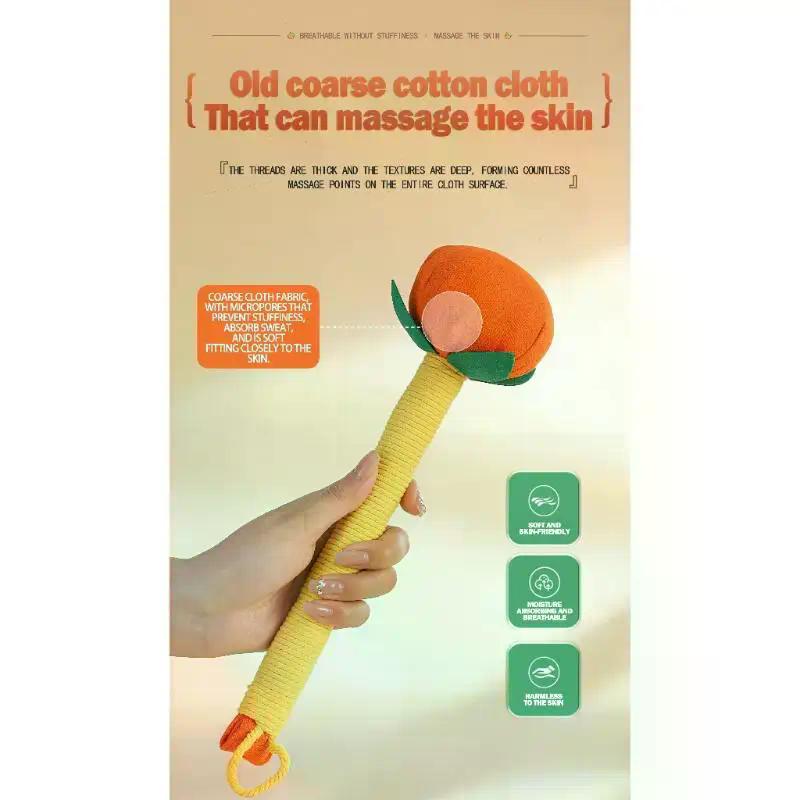 1PCS Coarse Cloth Ai Cao Meridian Massage Hammer Persimmon-Shaped Handheld Tool For Full Body Therapy Neck, Shoulder