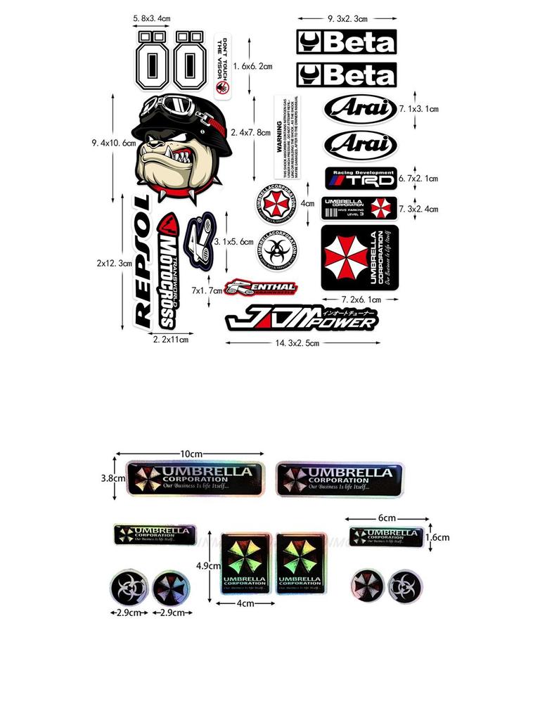 Наклейка на мотоцикл/автомобіль Resident Evil Umbrella: Водонепроникна та міцна наклейка