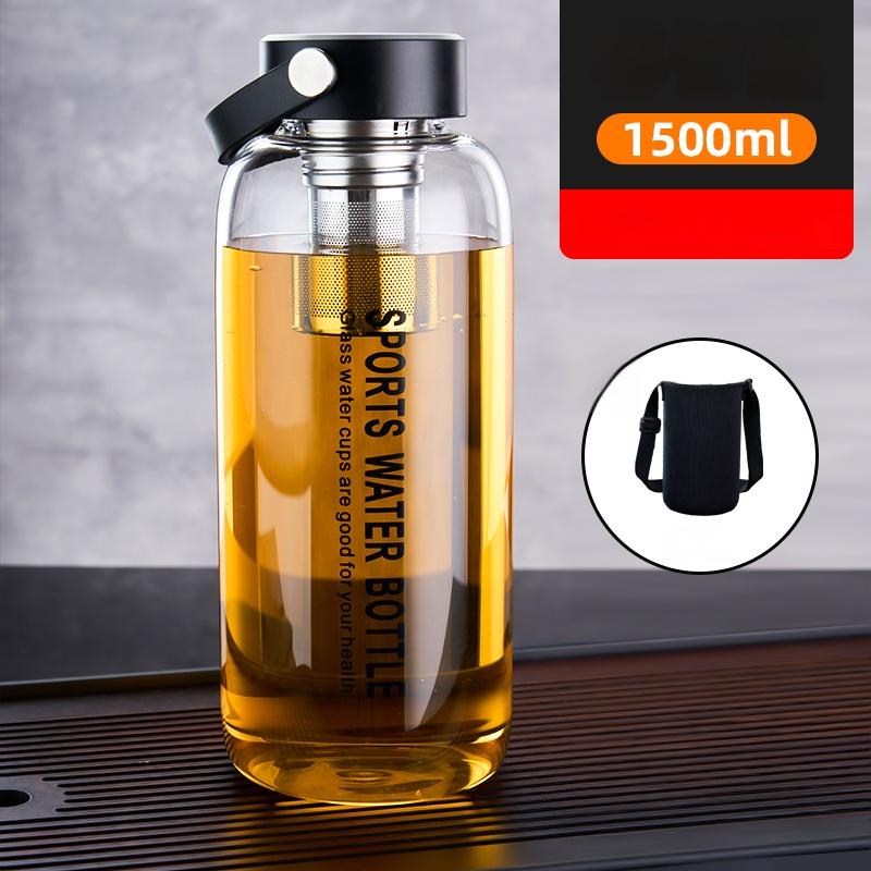 GIANXI Transparent Glass Cup With Lid Household And Kitchen Portable Coffee Cup 2000ML High-Capacity Filterate Water Bottle