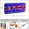 3D Mirror Neon Open Sign 48x20cm Double-Sided LED Light for Pizza Coffee Bar Store - Colorful Background Infinite Tunnel Light