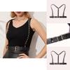 Leatherlike Black Womens Fashion Waist Belt With Adjustable Pin Closure For Spring Outfits
