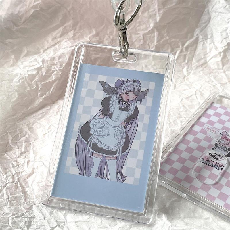 1Style School Card Access Card Holder Acrylic Transparent Protective Sleeve Id Card Bus Meal Worker Id Card Holder
