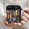 Verbrühsicher Keramik Kaffeebecher 350ml Wasserbehälter Mechaniker Werkzeugkasten Muster Tasse Geburtstagsgeschenke