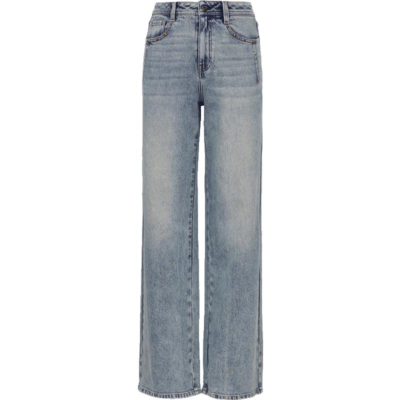 

ТОЛЬКО Женские 2025 Осенние Ретро Прямые Джинсы с Высокой Посадкой и Заклепками S Standard Length