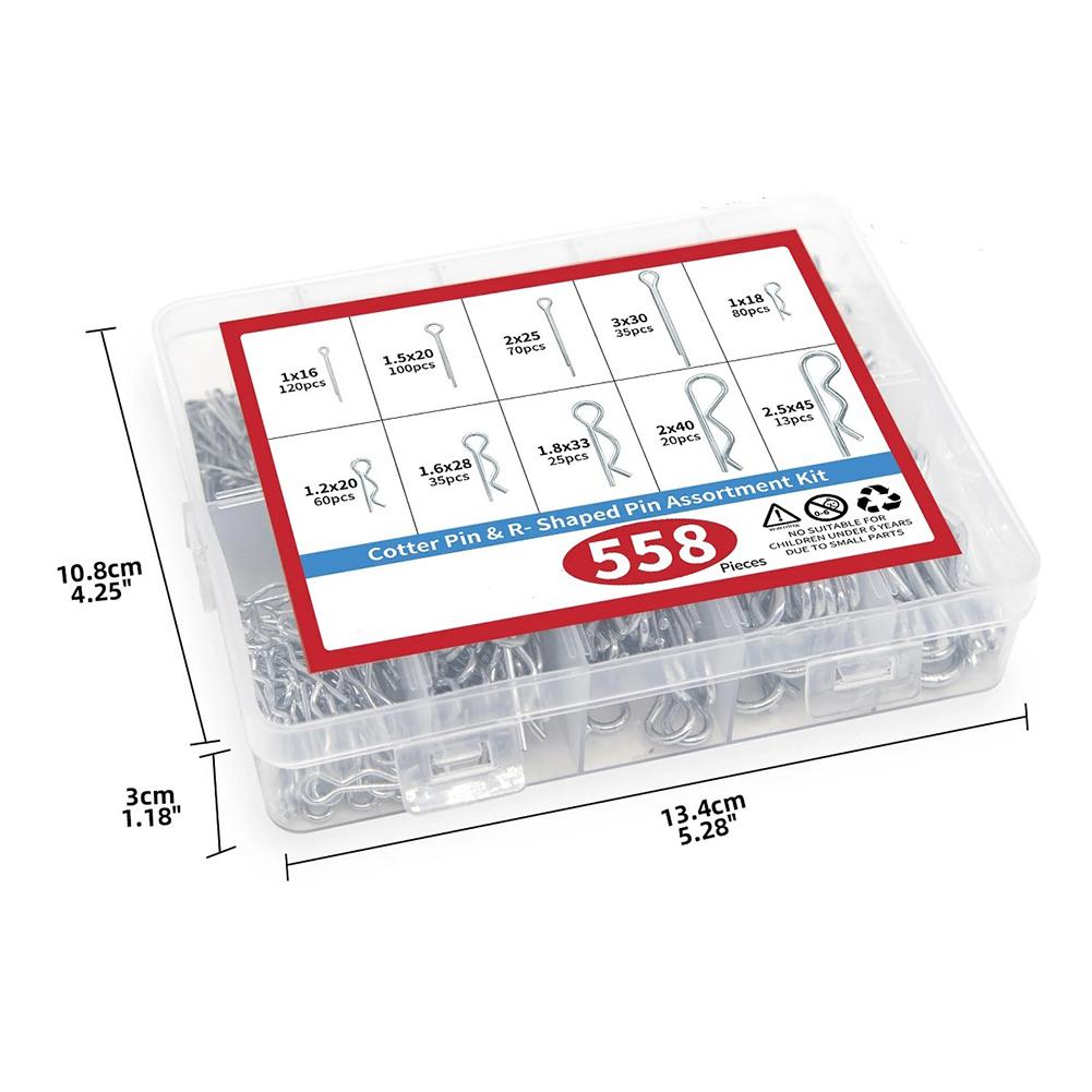 As Picture Show Cotter Pins 304 Stainless Steel 558 Pieces Pack Automotive Use Electrical Projects Home Repair