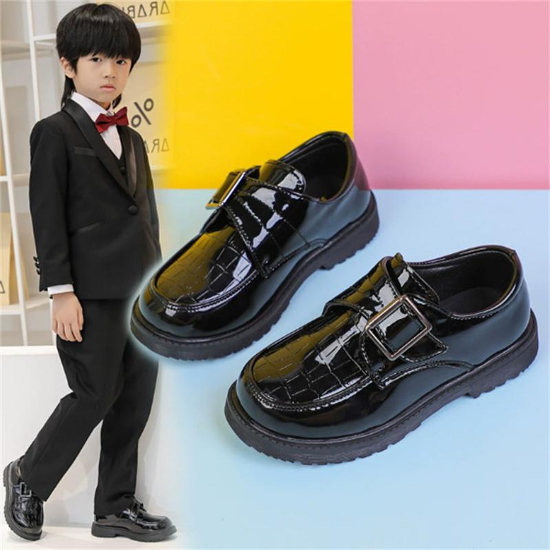 

New Autumn Children Leather Shoes British Style Boys Shoes Soft Sole Student Performance Shoes EU 27-37 37