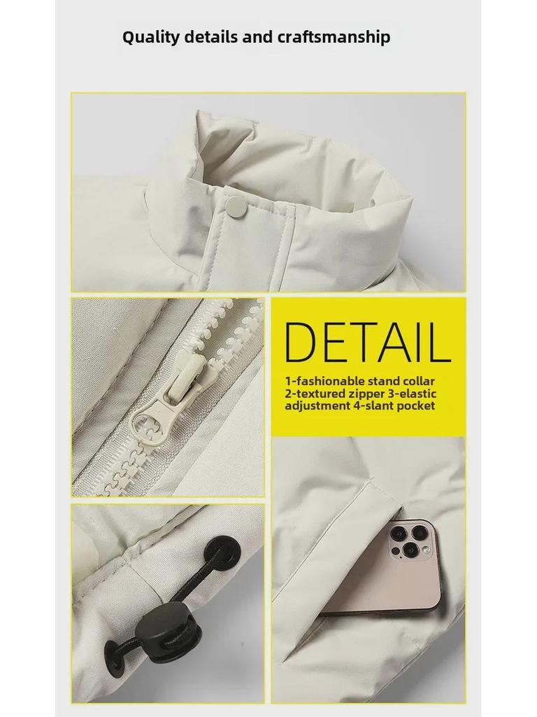 2024 Men's Trendy Solid Color Stand-up Collar Waistcoat: Warm and Casual Autumn/Winter Vest