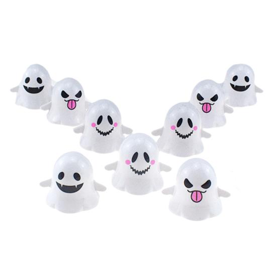 3Pcs Halloween Wind-up Ghost Toy Spooky Cartoon Ghost Walking Toy Toddlers Boys Girls Spring Clockwork Mini White Ghost Toy
