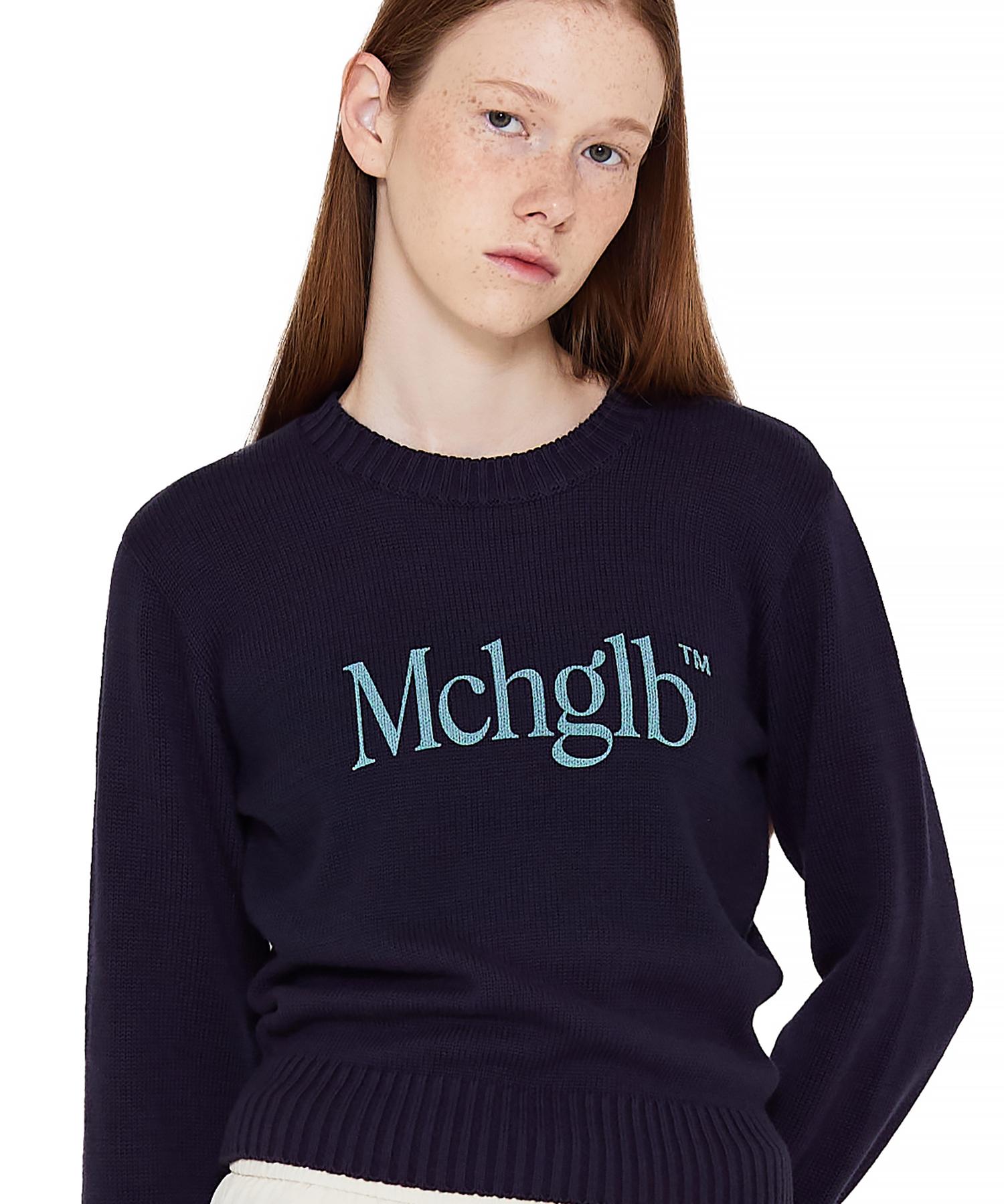 Match Glove Simple Logo Knit Tee (Navy) Navy/Free