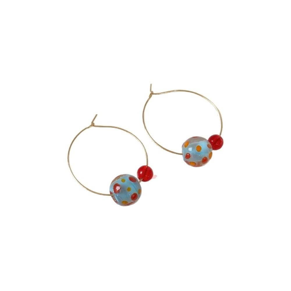 Retro Large Dangle Earrings Bead Stud Earrings New Crystal Ball Earrings  Gifts