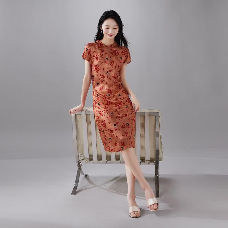 SOFSIL Women s Retro Print Summer A-line Dress XL
