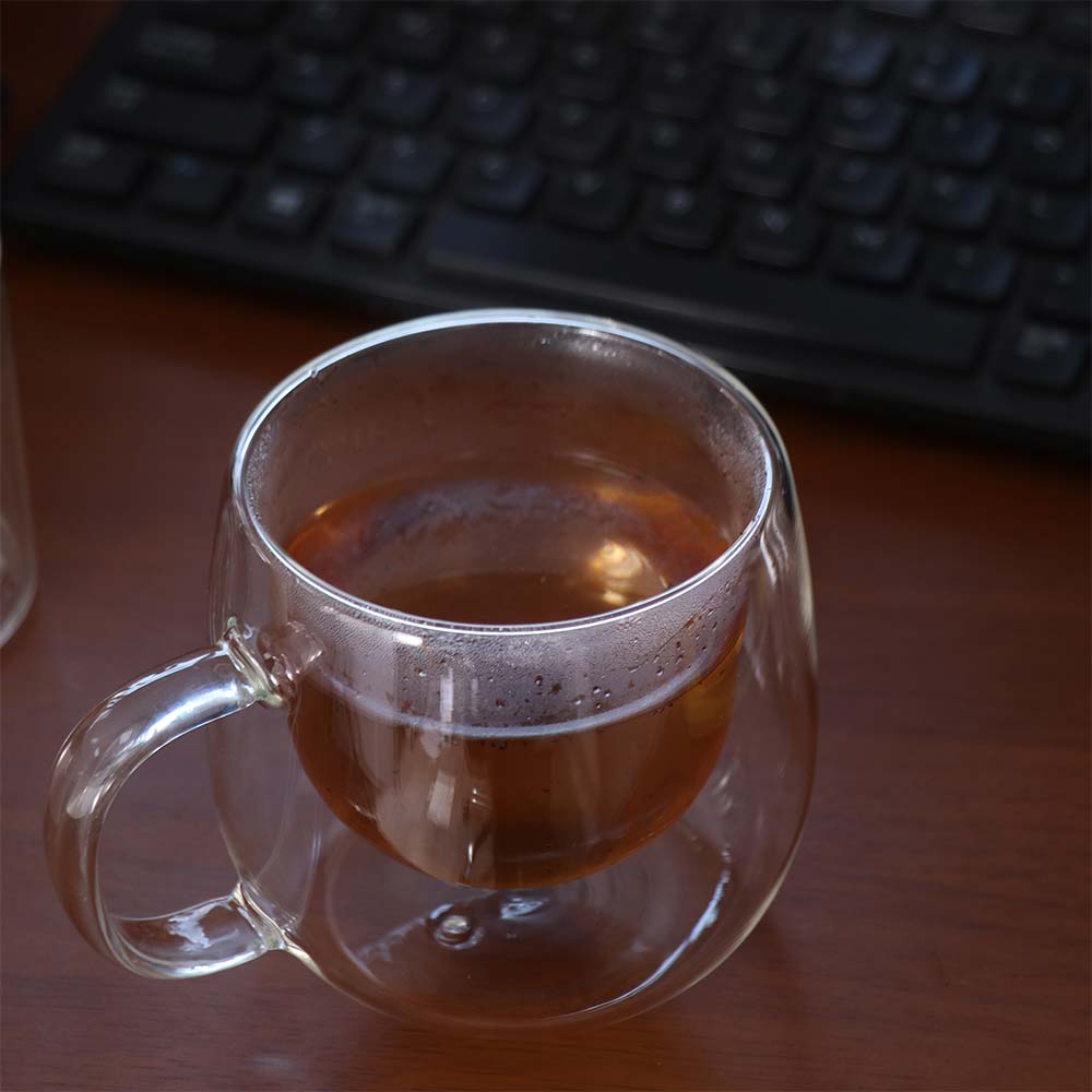 2pcs Transparent Coffee Cup Heat Resistant Tumbler Mug Home Bar Double Wall Glass Cup Set  Milk