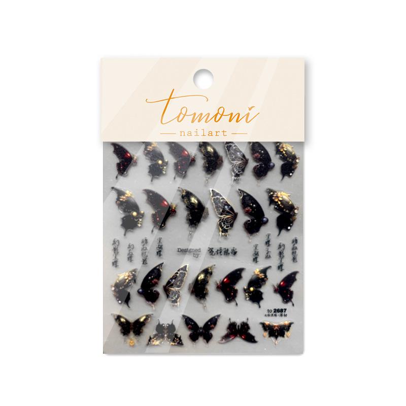 Рельефные наклейки для ногтей «Ночная бабочка» Декоративные креативные наклейки своими — фото 11