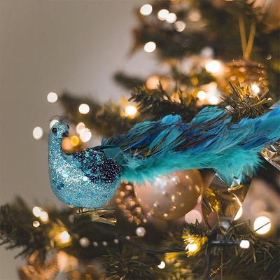Weihnachtsbaumschmuck 3D Simulations Pfau Dekoration Künstliche Feder Anhänger für Gärten