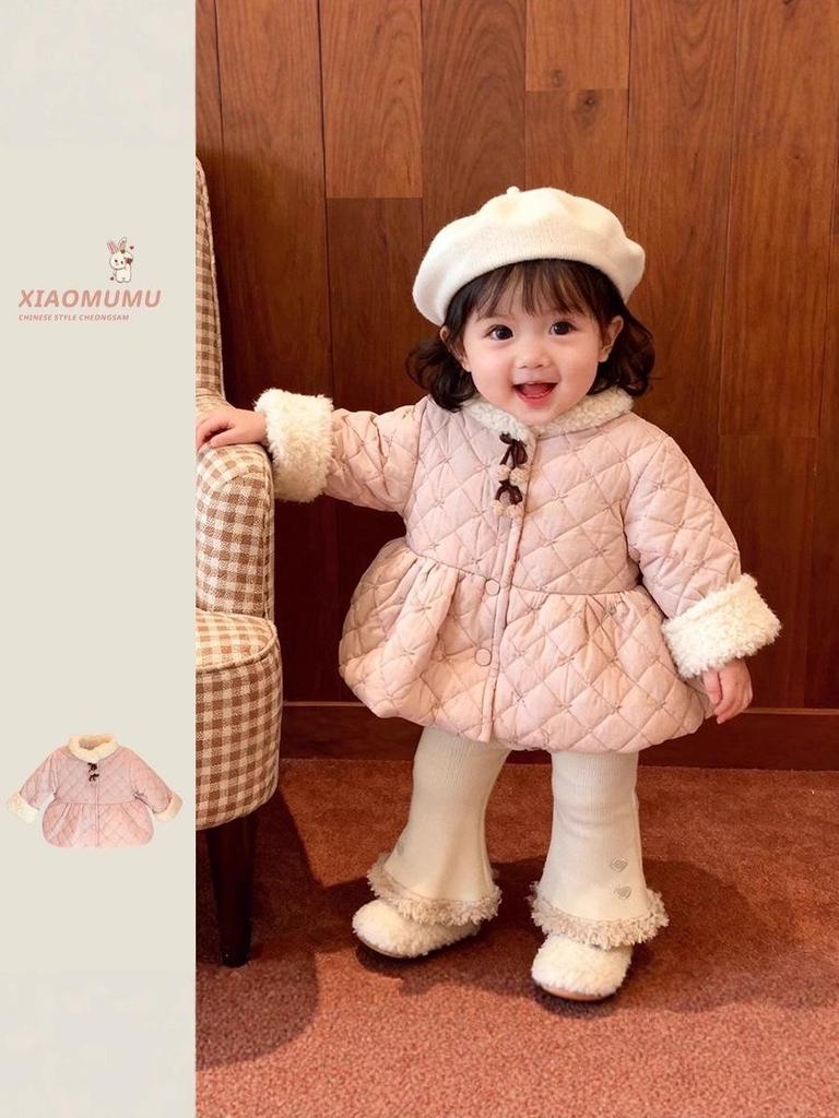 2025 Toddler Girls' Stylish Fleece-Lined Winter Jacket - Thick, Warm, Cotton Padded Coat