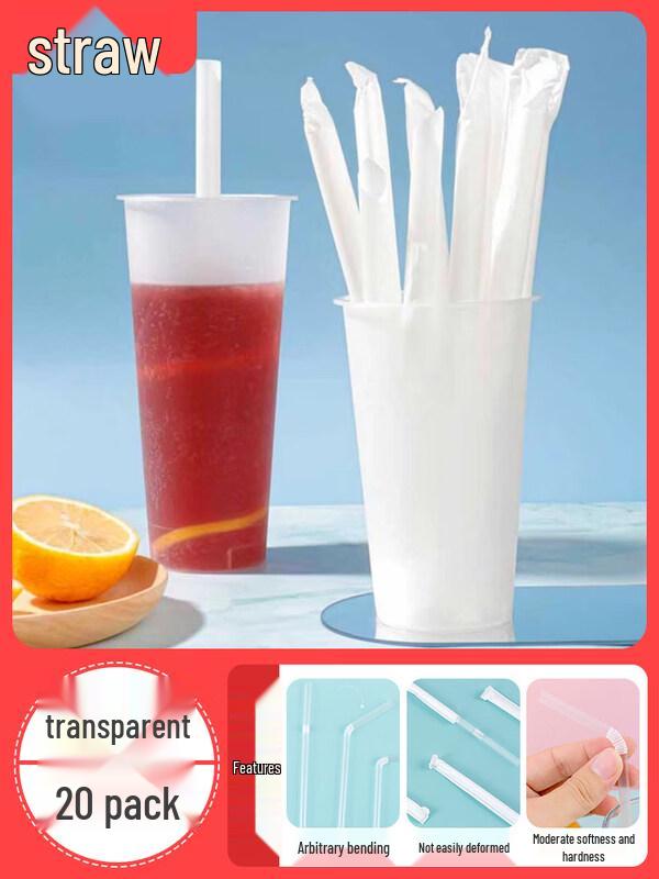 ZISIZ Individually Wrapped Plastic Straws
