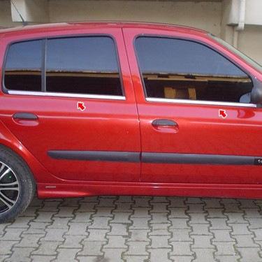 

Зовнішня окантовка скла (HB, 4 шт, нерж) для Renault Clio II 1998-2005 рр.