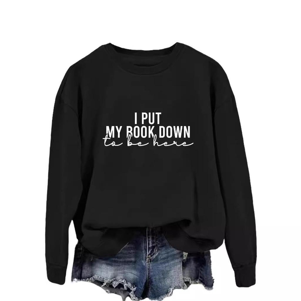 Trendy European & American Letter Print Long Sleeve Hoodie