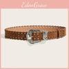 Fashionable Carved Metal Buckle Women Casual Suede Waist Belt For Use Daily