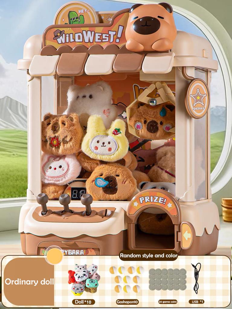Macchina per Bambole Automatica Fai-da-te Non Tossica Gioco a Gettoni per Bambini Macchine a Gru con Pinza Mini Giocattoli da Afferrare Bambola Musicale per Regali di Natale