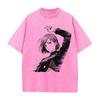 Kugisaki Nobara Potisknuté Tričko Anime Jujutsu Kaisen Oblečení Muži Ženy Retro Prané Trička Bavlněné Tričko Harajuku Unisex Tričko