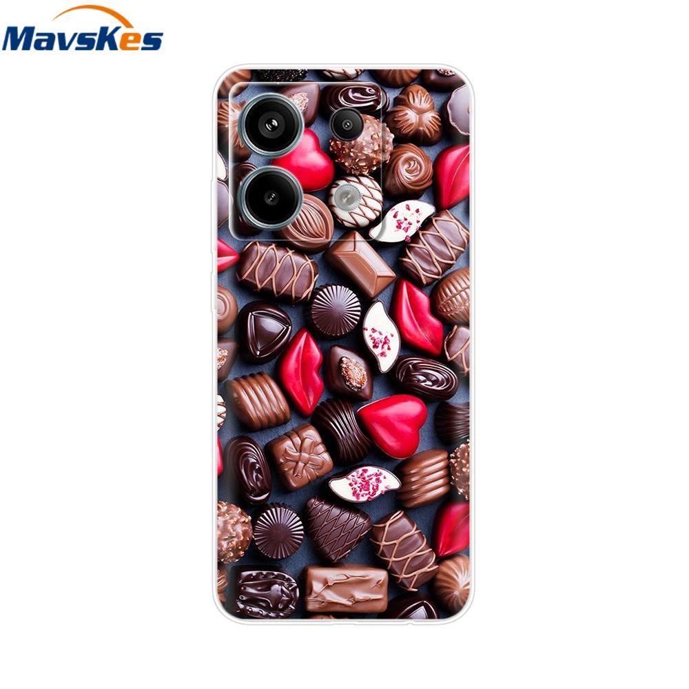 Handyhülle Für Xiaomi Redmi Note 13 Pro 5G Rückseite Niedlich Stoßfest Weich Klar Silikon TPU Für Redmi Note13 Note 13 Pro Funda