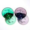 [Official Taiburo Studio] Edo Kiriko Grape Crest High-Based Old Glass Pair (Green and Edo Purple) TB30679/35679, Gift Boxed, Made In Japan