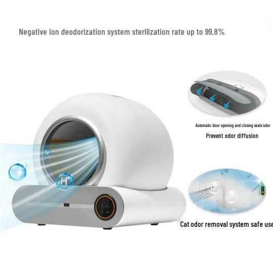 Smart Ozone Deodorizing & Automatic Cleaning Cat Litter Box - Anti-Splash, Extra Large, Fully Enclosed Pet Toilet
