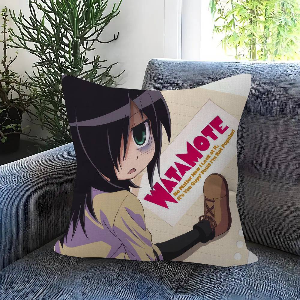 Anime Watamote Kuroki Tomoko Personalized Pillow Dust Cover Bedroom Kids Party Decoration Pillowcase Birthday Children Gift