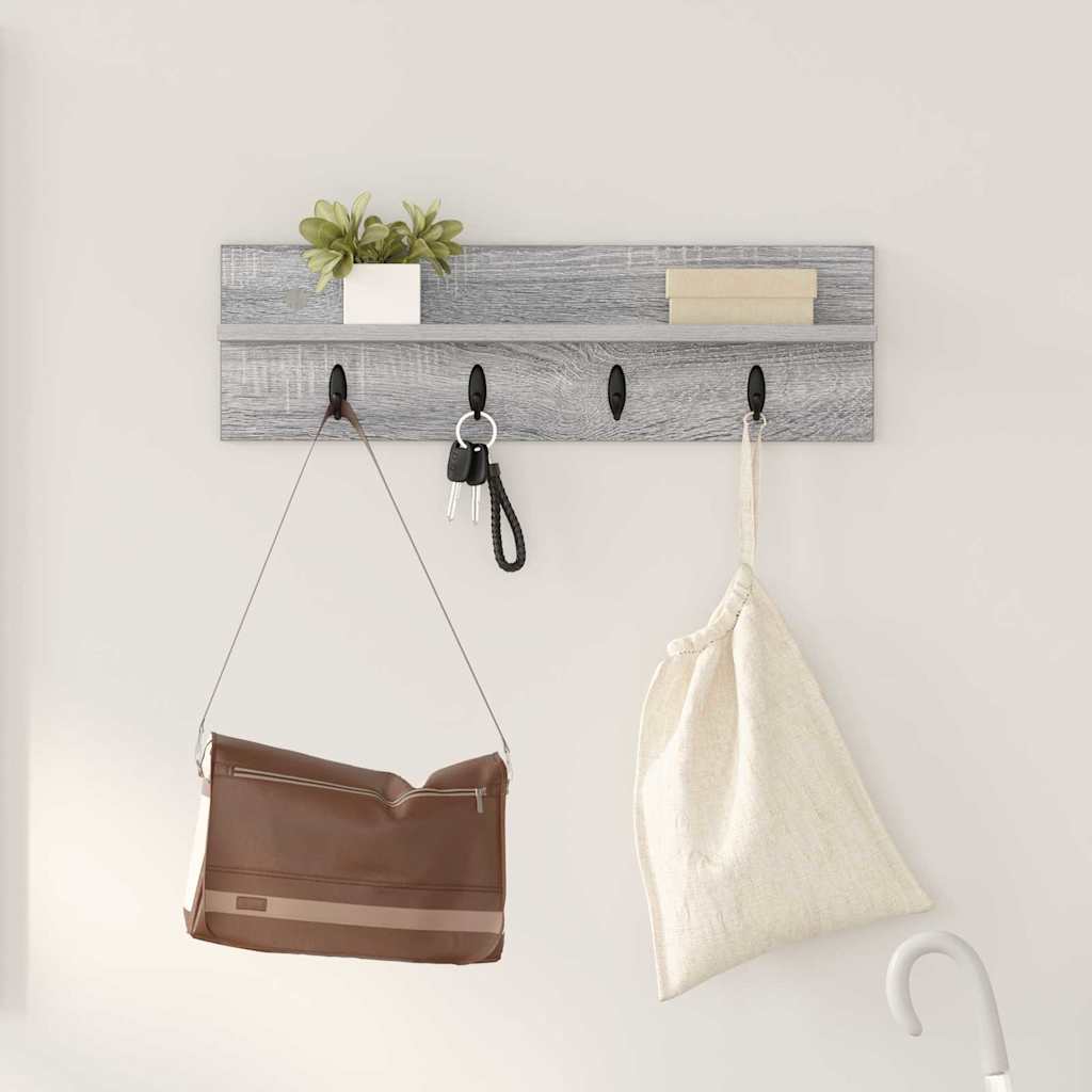 Wall mounted nightstand Grey Sonoma 60 x 10.5 x 18 cm