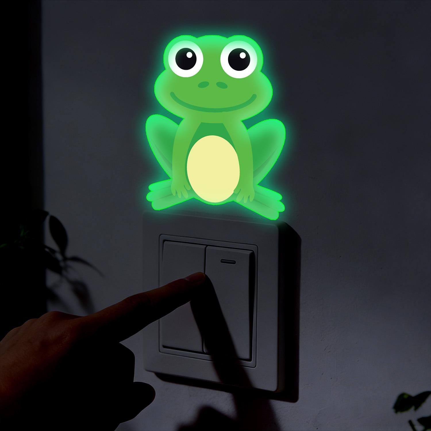 Креативный ночник Мультяшная лягушка Спальня Гостиная Ванная Комната Балкон Наклейки-переключатели Green Light