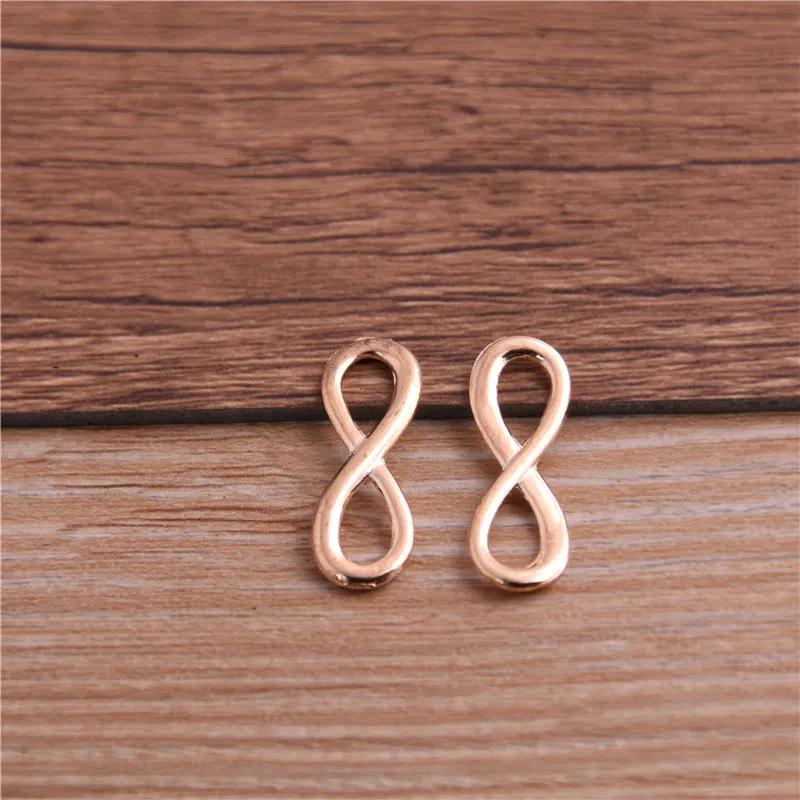 Infinity Connector Charm for DIY Braided Bracelets, 23*8mm Zinc Alloy, 3 Colors