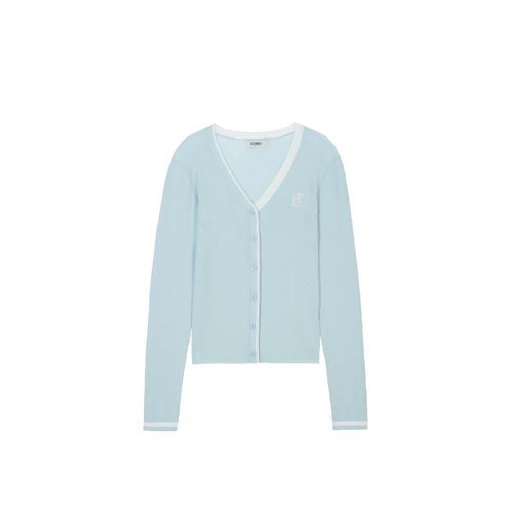Goxo Classic Rib Knit Cardigan Sky Blue S