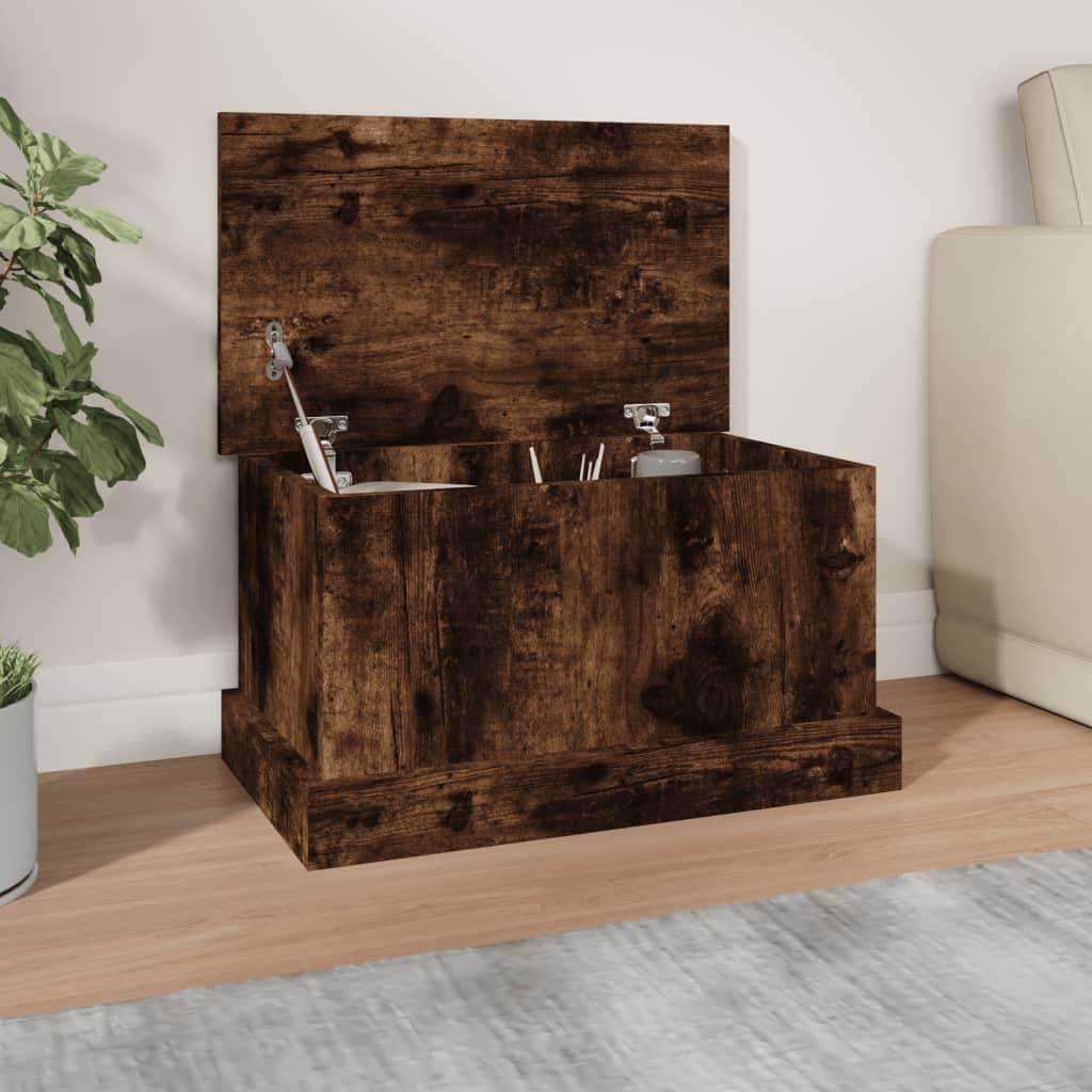 vidaXL Truhe Räuchereiche 50x30x28 cm Holzwerkstoff braun