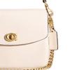 Coach Cassie 19 Turnlock Closure Chain Polished Pebbled Leather Shoulder Crossbody Tote Small Women's White