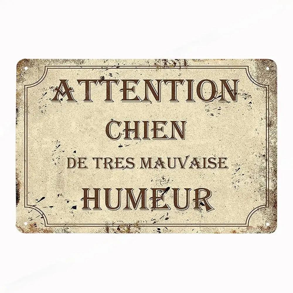 French Vintage Metal CUISINE Signs Decor Posters Plaque Retro Tin Sign Bar Pub Club Wall Decor Painting Decorative Plate