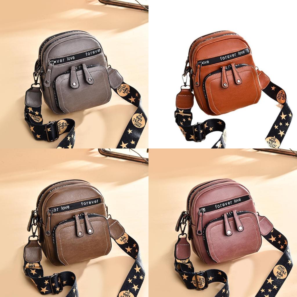 Stylish Mini Round Pu Shoulder Bag For Women In Black Gray Pink Coffee Red And Yellow