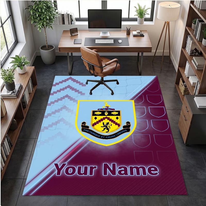 Crystal Velvet Rug Burnley Football Print Custom Name Text Floor Mat Home Decor