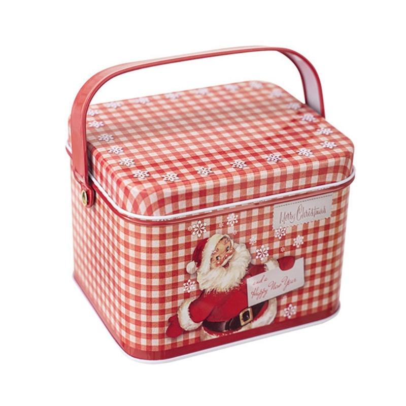 2pcs Christmas Decoration Candy Boxes with Convenient Carry Handle Sweets Storage Solution Handheld Candies Holder