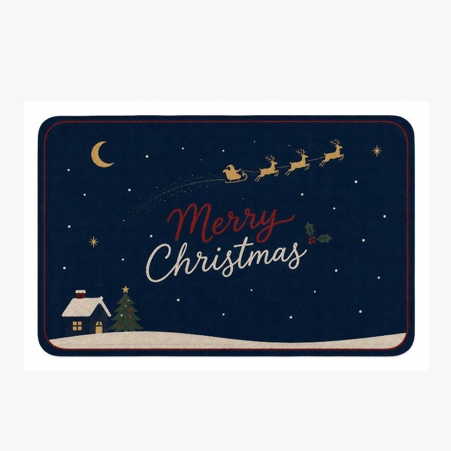 Minimalist Xmas Pine Design Washable Floor Mat Decorative Door Rug Perfect For Indoor Outdoor Entryway Welcome Accent