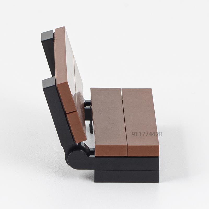 MOOXI City MOC Building Block Parts House Furniture Compatible Action Figure DIY Kids Toys Park Bench Street Lamp Bricks MOC0017