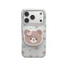 Plaid Little Bear Stand iPhone 14/13 & Apple 17/16/15 PROMAX Anti-fall Case