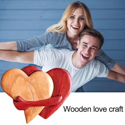 Holzherz Ornament Handgefertigt Umarmende Liebesherzen Romantisches Herz Ornament Paar Andenken