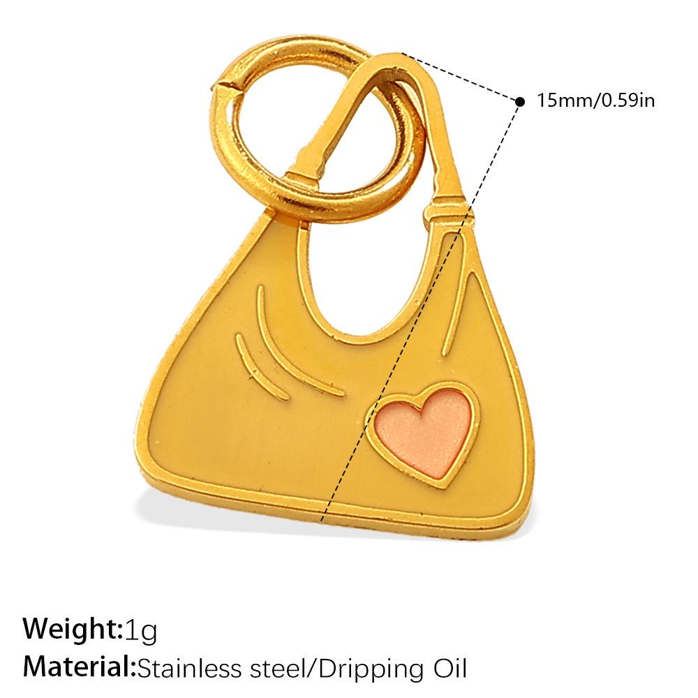 European and American Versatile Creative Color Bag Pendant, Stainless Steel Dripping Oil DIY Bracelet Necklace Accessories